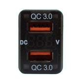 32X20Mm Toyota Revo Dual Usb Qc3 Charger With Volt Meter Blue